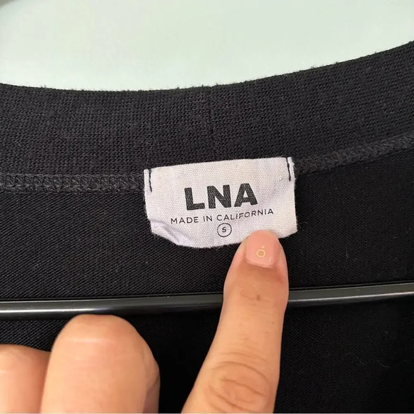 LNA Rossa Cardigan Revolve Deep V-Neck Black Knit 3 Button Capsule Small - Picture 6 of 6